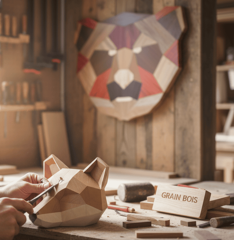 Tête d'ours fond flou